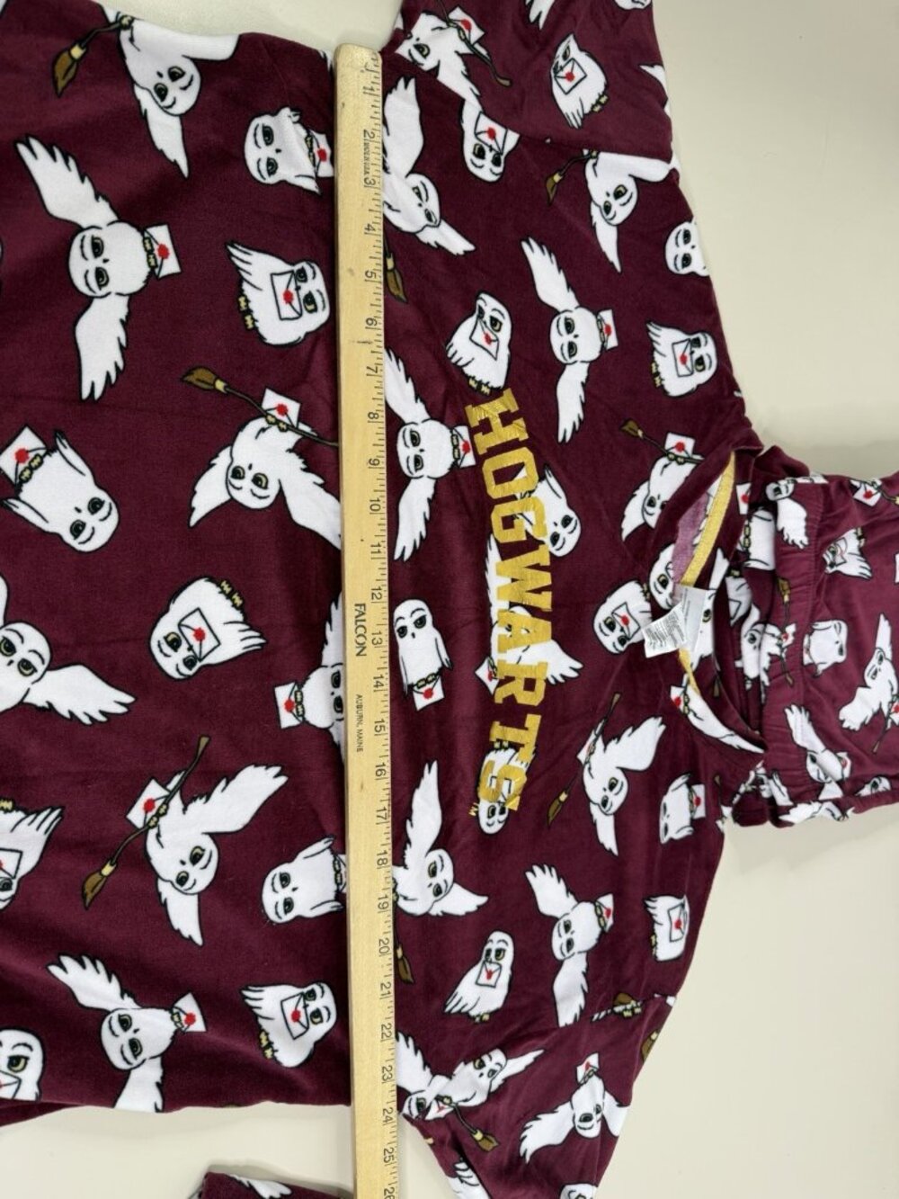 Harry Potter XL (16/18) Women Hogwarts Hedwig Owl Long Sleeve Pajama Set GUC - Picture 3 of 10